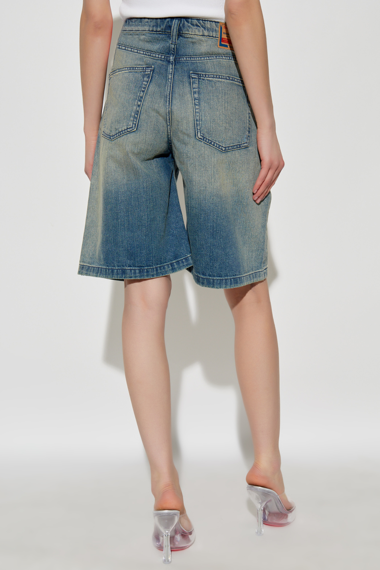 ショートパンツ DIESEL SS25 \"DE-SIRE\" SHORTS (A14051 09L5902) Women's Shorts in denim with ripped details | Blue | Diesel
